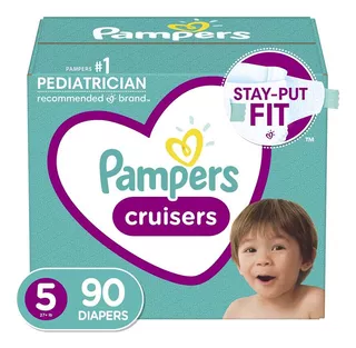 Pampers Cruisers - Pañales Etapa 5, 90 Piezas. Para Bebés De