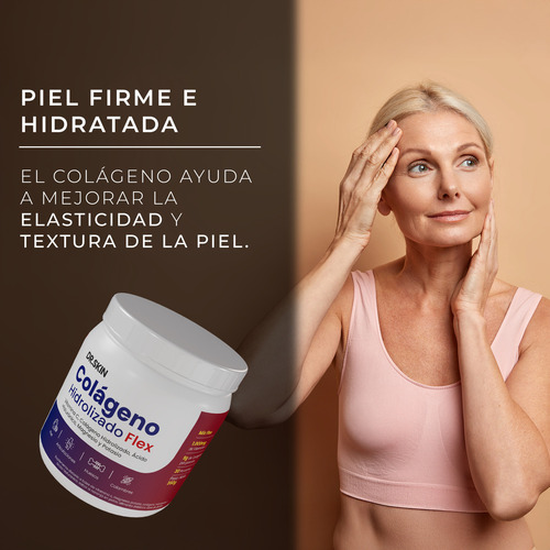 Colágeno Hidrolizado Flex Dr Skin 360g 30 Porciones Cuidá Tus Articulaciones, Fortalecé Tus Huesos Y Prevení Calambres! Magnesio Potasio Vitamina C Ácido Hialurónico Suplemento Articular