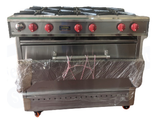 Cocina Industrial Horno A Gas 6 Hornillas Acero Inoxidable