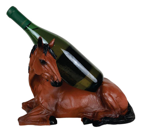 Cavalo Porta Vinho Horse Decoração Marrom .