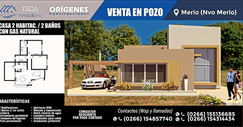 Venta De Casa En Pozo! Con Gas Natural. Merlo-san Luis