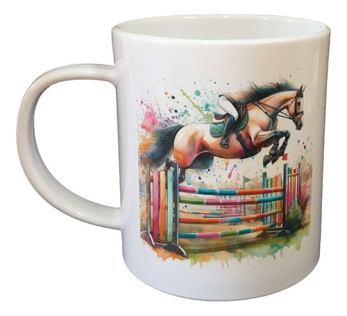 Taza Plastico Caballo Salto Obstaculos Hipico M3