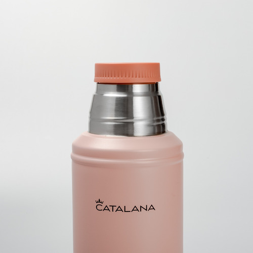 Termo Mate Premium Doble Acero Inoxidable 1l Caliente Frio Rosa Claro