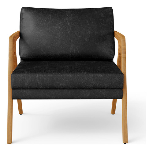 Kit 04 Poltronas Pietra Couríssimo Preto Brilho Desenho do tecido Liso