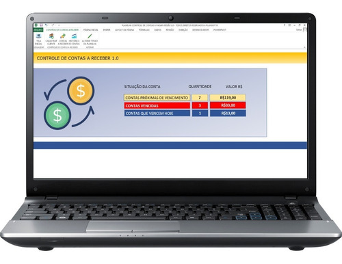 Planilha Excel Controle De Contas A Receber E Cad. Clientes