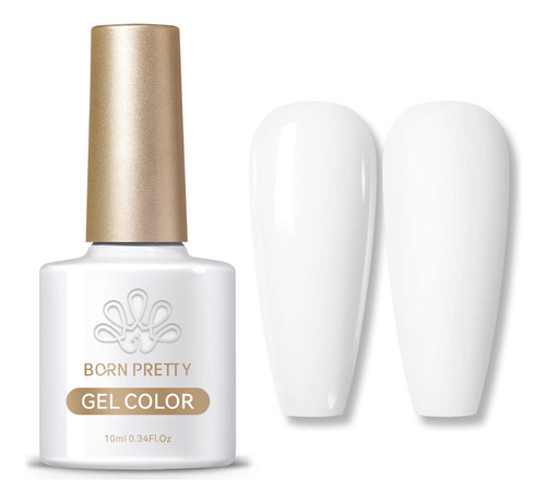 Born Pretty Esmalte De Uas De Gel Blanco Para Remojar, Lmpar