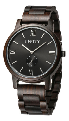 Leftly Reloj De Madera Para Hombre, Hecho A Mano, Banda De M