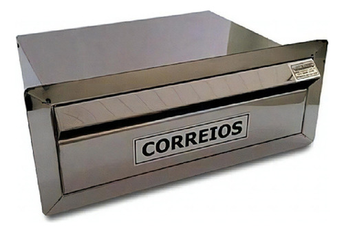 Caixa De Correio Inox Com Aba De Acabamento Para Muro