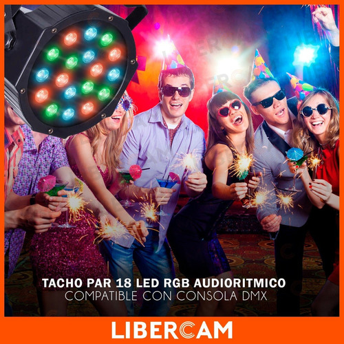 Imagen 9 de 10 de Luz Proton Par 18 Luces Dj Audioritmica Dmx Iluminacion Led
