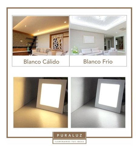 Imagen 4 de 8 de Plafon Madera Led 6w 15x15cm Ideal Living Cocina Pasillo