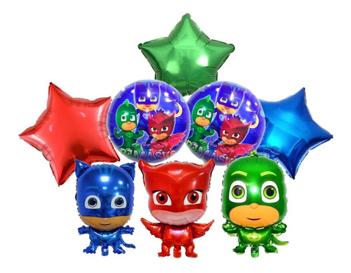 Globos Heroes En Pijamas Pjmask De 8 Unidades 