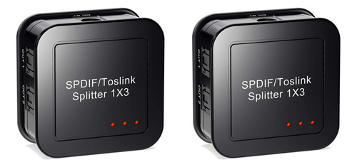 2x 1x3 Digital Optical Audio Splitter, Spdif Toslink Optica