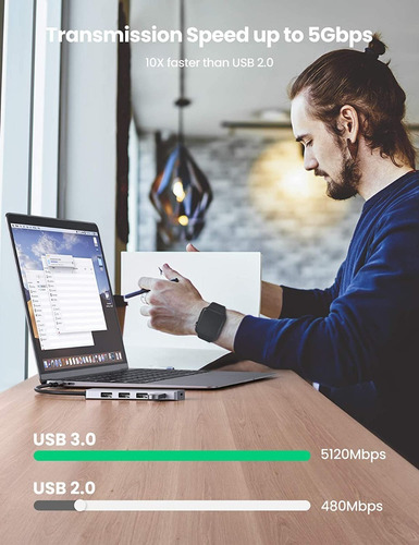 Imagen 7 de 9 de Hub Usb-c - 4 Port Usb 3.0 - Pc / Mac - Excelente Calidad