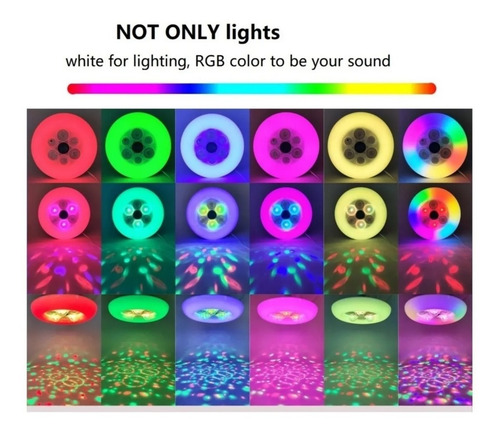 Imagen 4 de 7 de Foco Led Multicolor Bocina Bluetooth Lampara Rgb Con Control