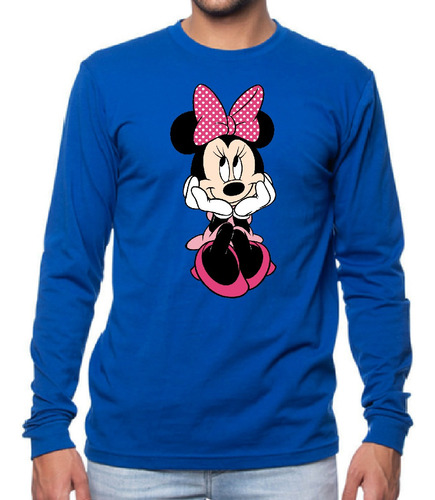 Polera Manga Larga Algodón Niñas Minnie Mouse