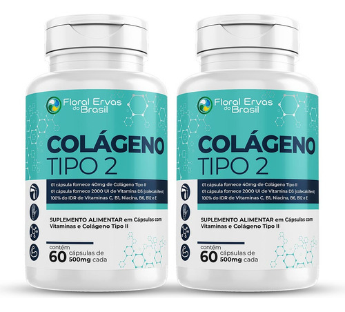 Colágeno Tipo 2 I I 2x 60 Cáp + Vitaminas Máximo 1 Ao Dia