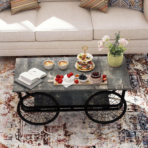 Mesa Auxiliar Rectangular De Estilo Moderno Con 4 Ruedas