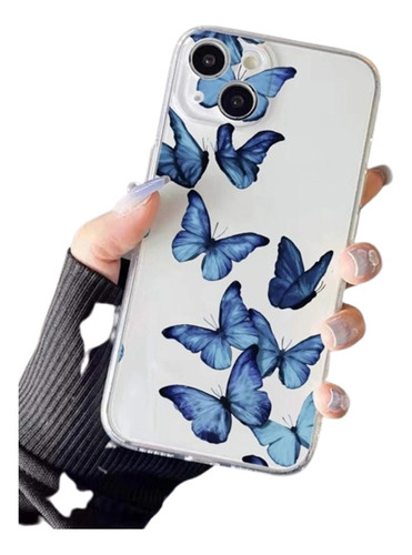 Forro Para iPhone 12 Transparente Con Estampado De Mariposa