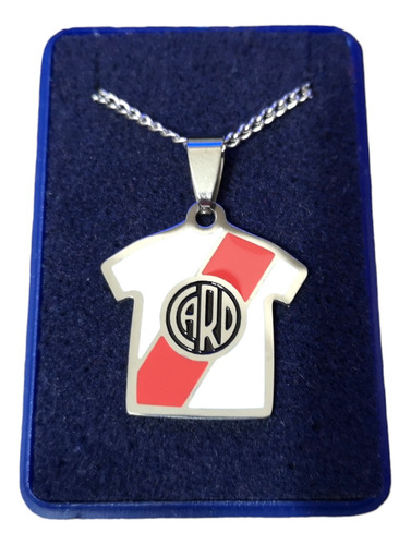 Dije Futbol Camiseta River - Acero Quirurgico C/cadena