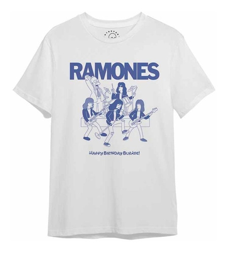 Polera Ramones X Los Simpson Happy Birthday Burnsie