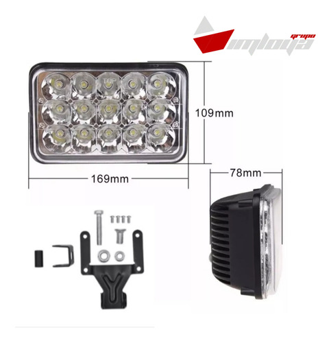 Faros Led Rectangular 5 Pulgadas H4 Unidad Principal 4x6 2pz
