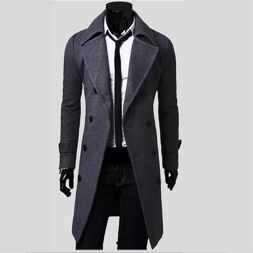 Gabardina Slim Slim Para Hombre Con Botones