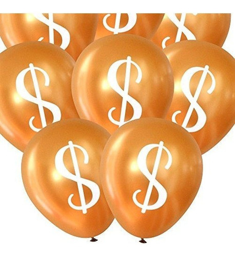 Signo De Dolar $ Globos Oro 16 Piezas Por Palabras Nerds