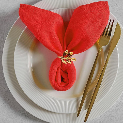 20 Servilletas De Hojas De Metal Para Decoración De Mesa