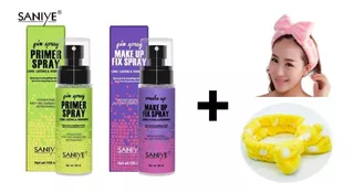 Spray Primer + Fijador De Maquillaje Saniye + Diadema Banda