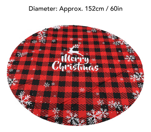 Mantel De Mesa Redondo Para Navidad, 60 Pulgadas, Poliéster,