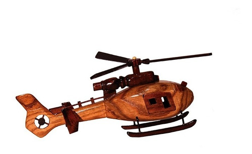Adorno Artesanal De Madera Helicoptero Un Regalo Unico