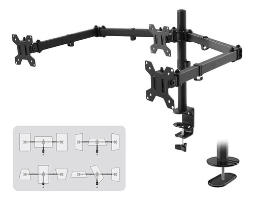 Soporte Para Monitores De 3 Pantallas Y Portátiles, 10-30in