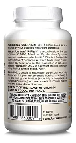 Jarrow Formulas K-right - Complejo De Vitamina K (k1, Mk-4,