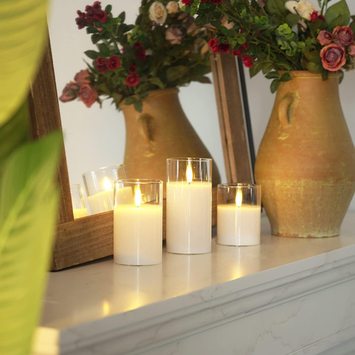 Velas Led Souvenir Decoracion Llama Control X3 Transparente Blanco