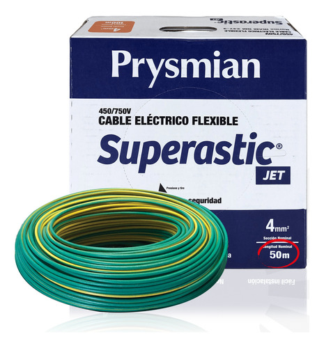 Cable 4mm Unipolar Superastic Pirelli Prysmian X 50mts
