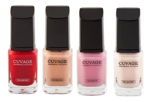 Kit X4 Esmaltes De Uñas Tradicional Cuvage 11ml 