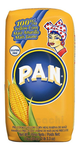 P.a.n. Harina De Maiz Amarillo Precodida Sin Gluten 1 Kg