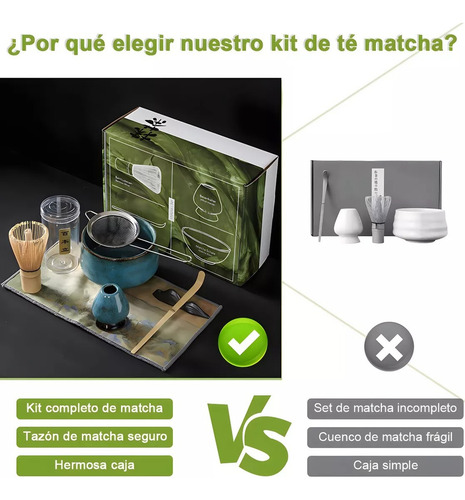 Set 7 Batidor Tazón Herramientas Juego De Té Matcha Japoné