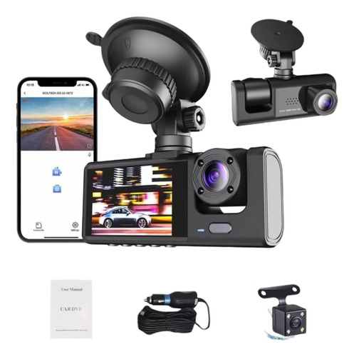 Cámara Automóvil Carro/camioneta Seguridad Dashcam 3 Lentes