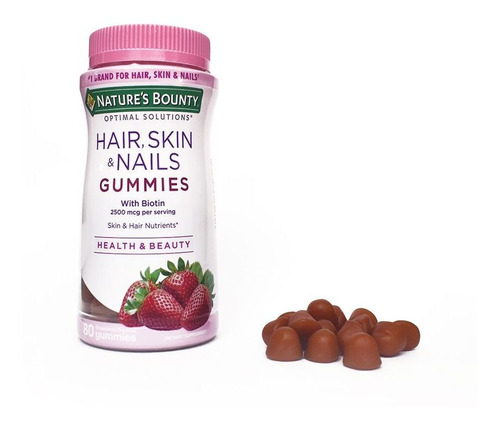 Imagen 3 de 3 de Natures Bounty Hair Skin & Nails Gummies X 80 Comp