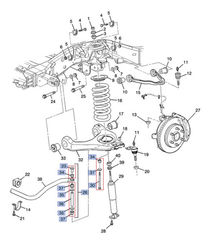 Mecanismo Flecha Estab Del Gmc Sierra 1500 5.3l V8 2005