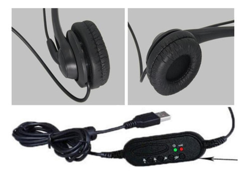 Auricular De Computadora Usb Cancelación De Ruido Control