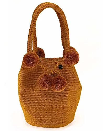 comprar Mochila Wayuu Naranja Decorada Especial + Obsequio