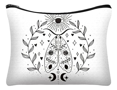 Bolsa Mística Para Tarot Cristales Joyería Y Maquillaje 23cm Color Blanco Diseño De La Tela Ojo De Horus
