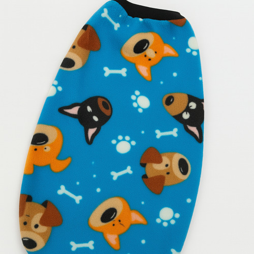 Poncho Polar Chaleco Estampado Perros Ropa Invierno Abrigo Talle 6 --- Perritos