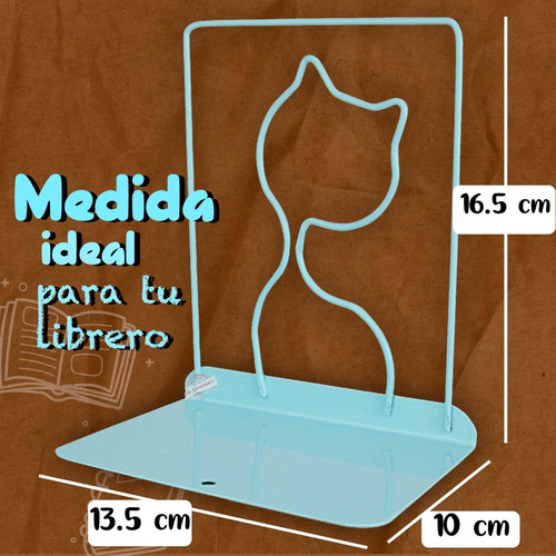 Imagen 2 de 8 de Sujetador De Libros Gatito Kawaii Metalico Escritorio Sx-928