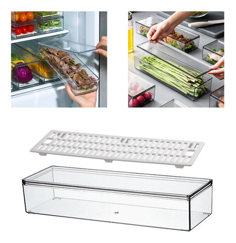 Organizador Para Refrigerador, Bandeja Pequeña Y De Drenaje