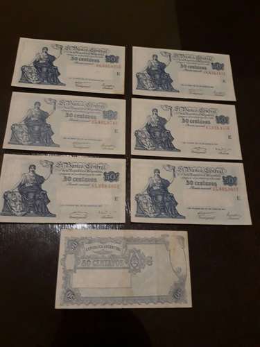 7 Billetes Sin Circulacion 1947 De 50 Ctvos.