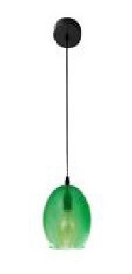 Lampara Colgante 60w E27  Globe Glass Color Verde  Pierrot