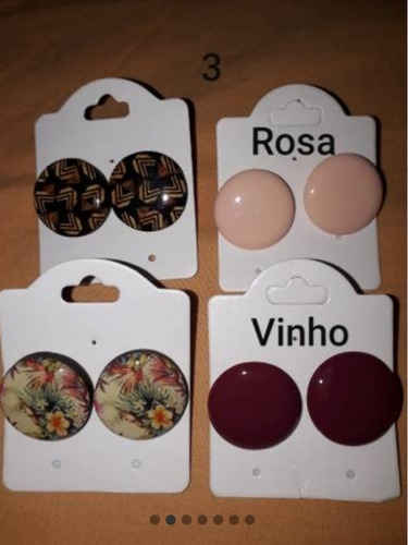Kit 4 Peças - Brincos Botão